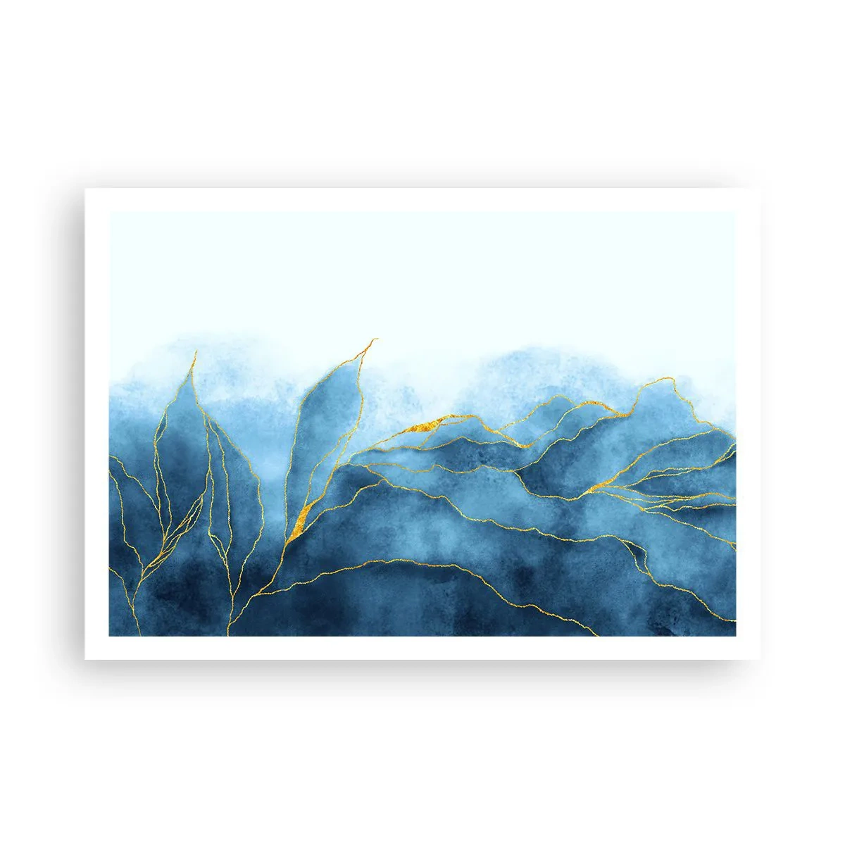 Poster - Albastru în aur - 100x70 cm