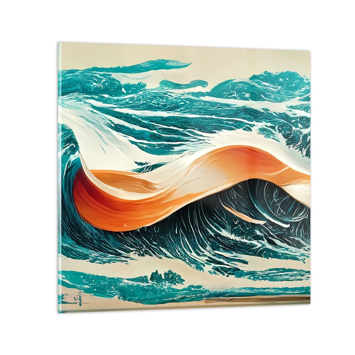 Tablou pe sticlă - Visul unui surfer - 40x40 cm