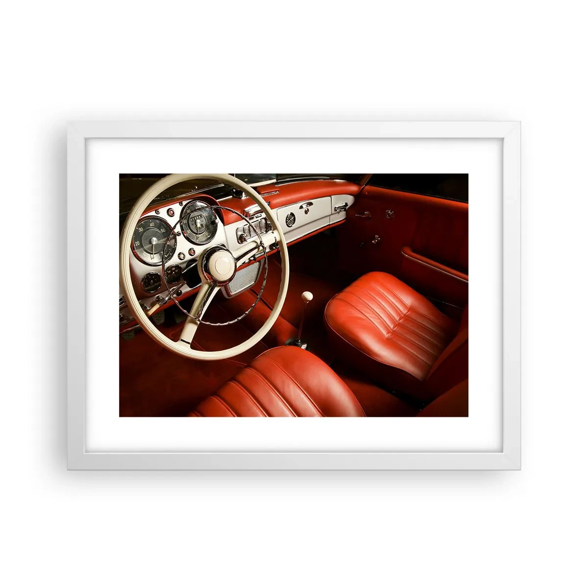 Poster în ramă albă - Lux în stil vintage - 40x30 cm