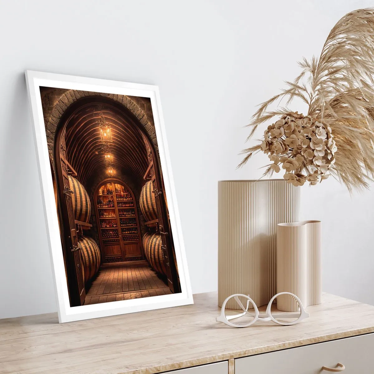 Poster în ramă albă - Beciul cu atmosferă - 30x40 cm