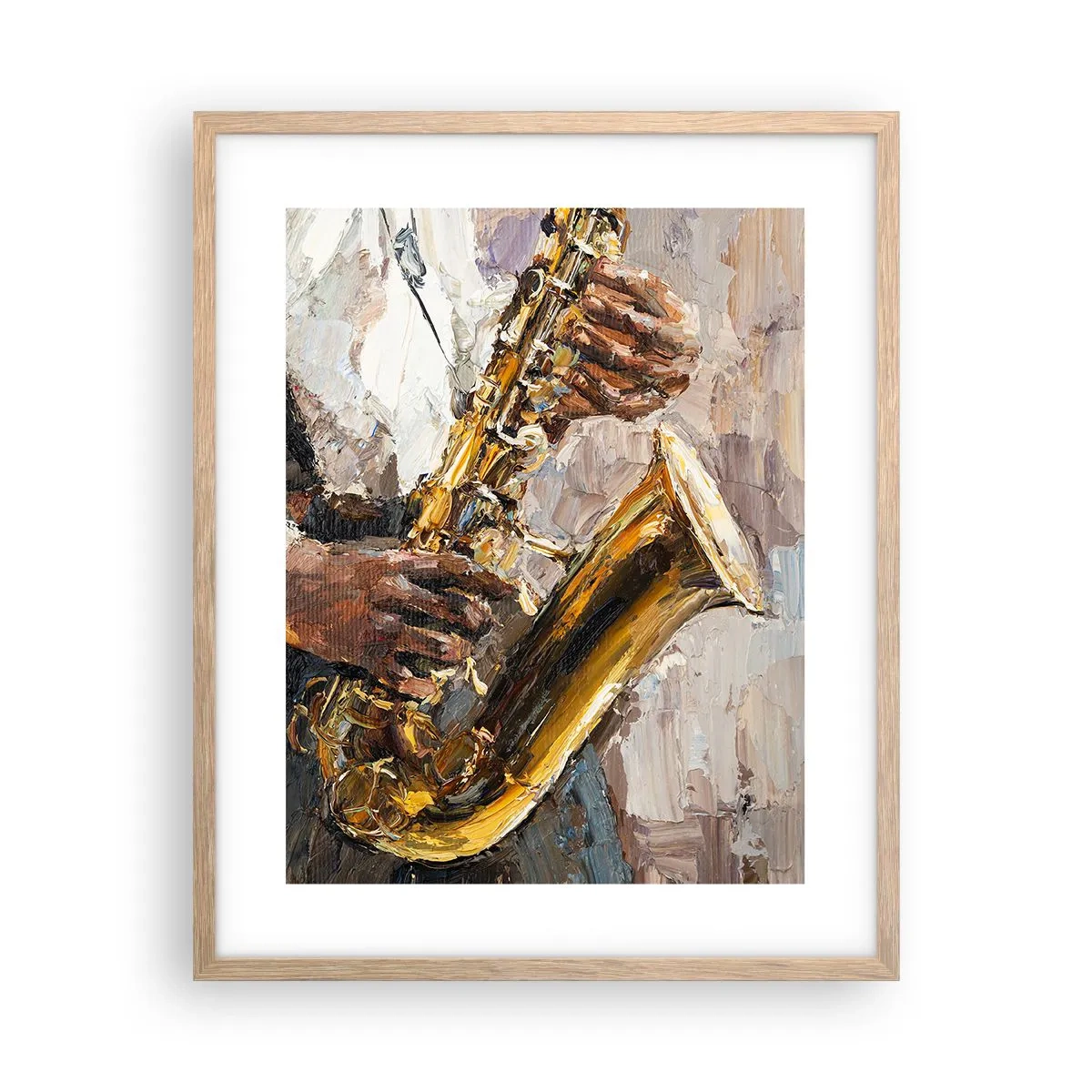 Poster în ramă de stejar deschis - E timpul pentru a cânta solo - 40x50 cm