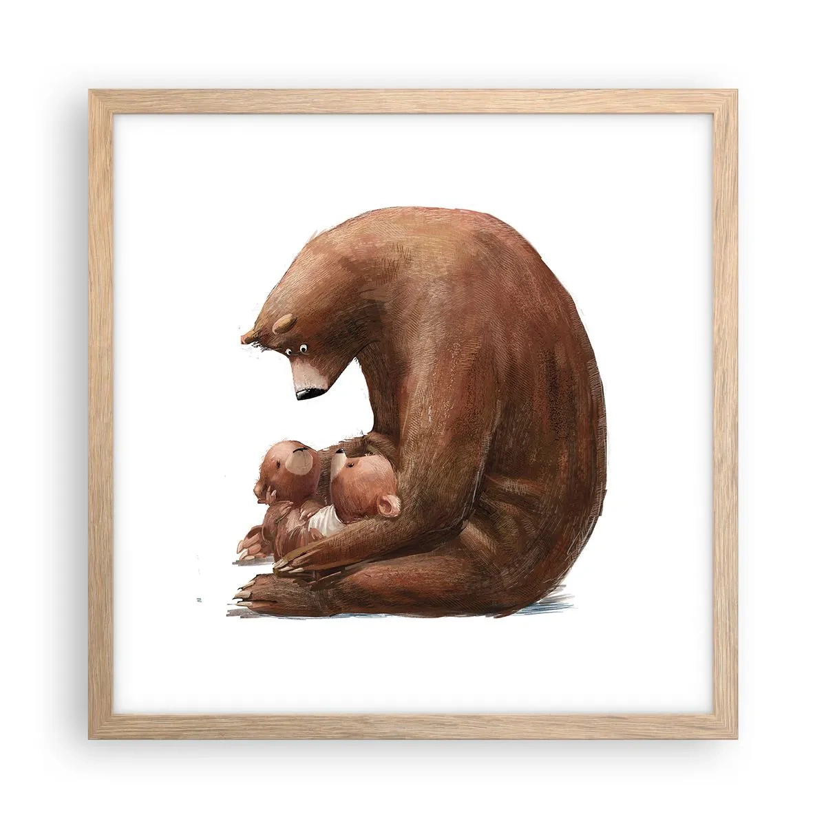 Poster în ramă de stejar deschis - Vise plăcute, copii - 40x40 cm