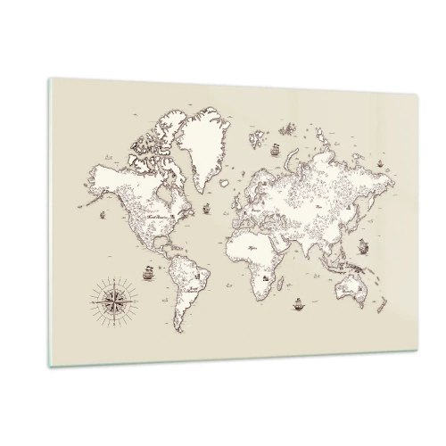 Tablou pe sticlă - O călătorie în jurul lumii - 120x80 cm