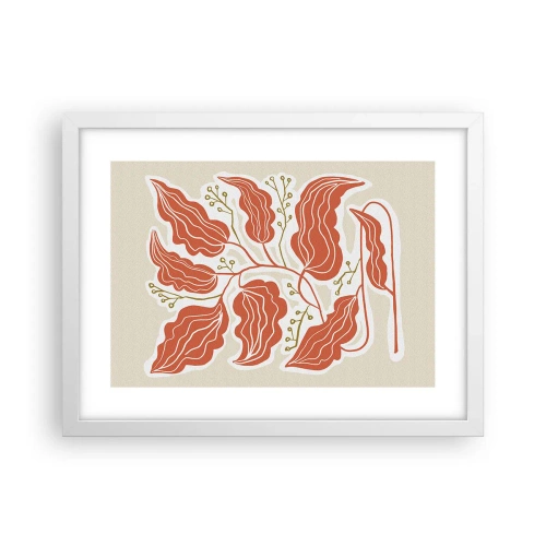 Poster în ramă albă - Folk și coral - 40x30 cm