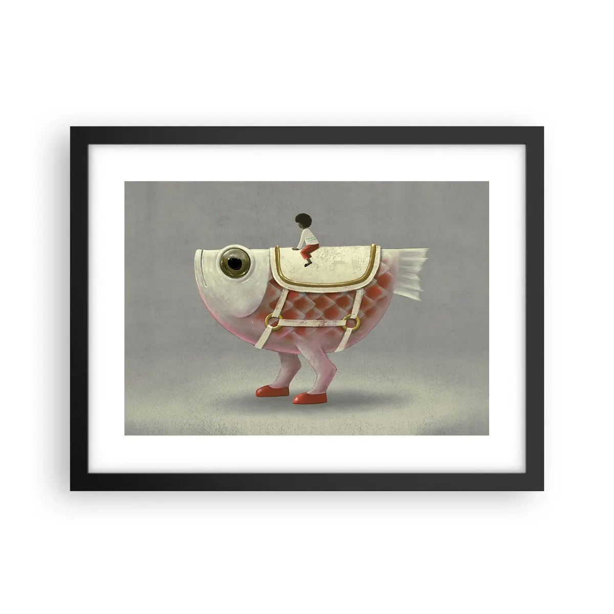 Poster în ramă neagră - Călărețul Pescărel - 40x30 cm