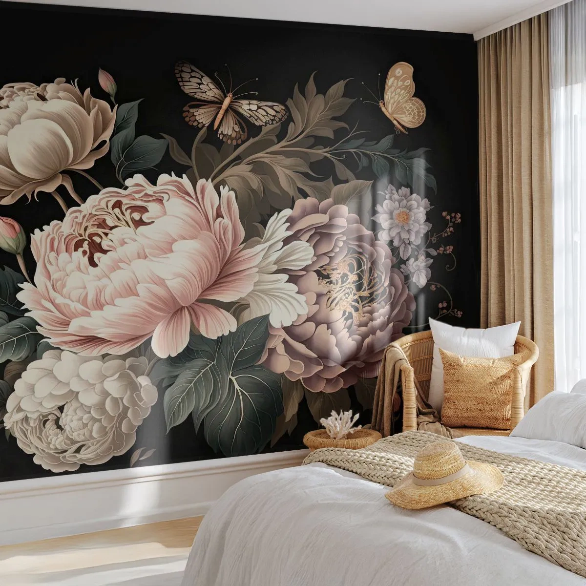 Tapet Autoadeziv Deluxe Sticker - În stil baroc - Botanică, Flori, Shabby Chic - 300x210 cm