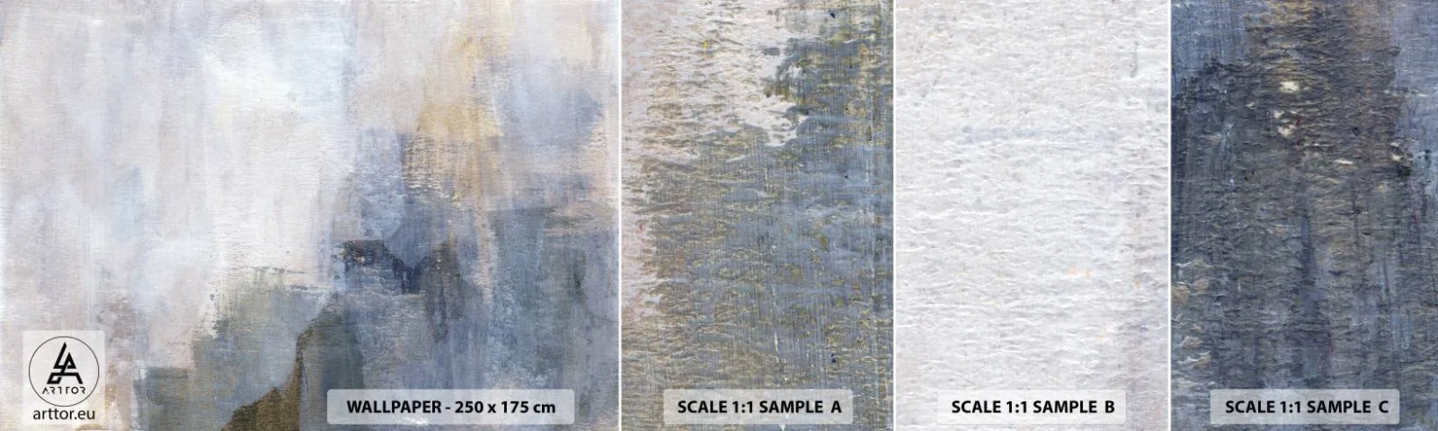 Mostră de Tapet Standard Eco - Tonuri și acorduri de culoare - Abstracția, Bucată, Pictura - 100x30 cm