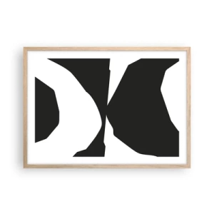 Poster în ramă de stejar deschis - Pozitiv -negativ - 70x50 cm