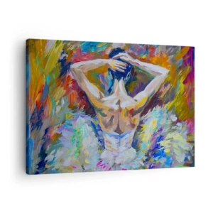 Tablou pe pânză Canvas - O balerină în culori dinamice și expresie picturală - 70x50cm - Ar putea fi orice - Decorațiune modernă pentru perete pentru living și dormitor ARTTOR