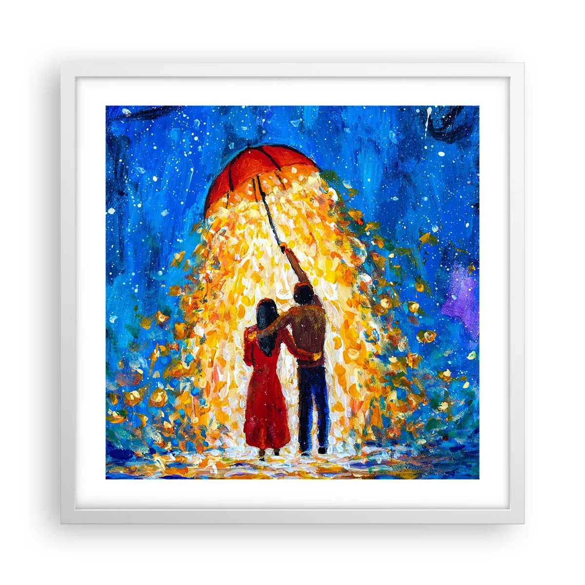 Poster în ramă albă - Magia unei seri ploioase? - 50x50 cm