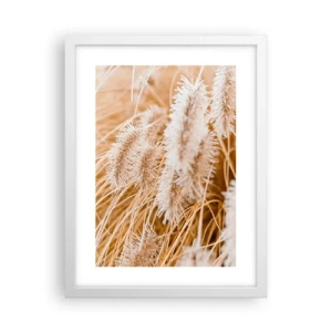Poster în ramă albă - Foșnetul auriu al ierburilor - 30x40 cm