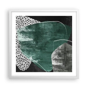 Poster în ramă albă - Abstracție colorată cu fulgi de aur - 50x50 cm