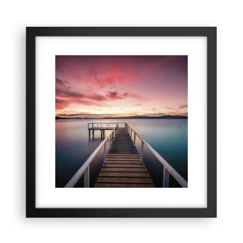 Poster în ramă neagră - Flacăra blândă a serii - 30x30 cm