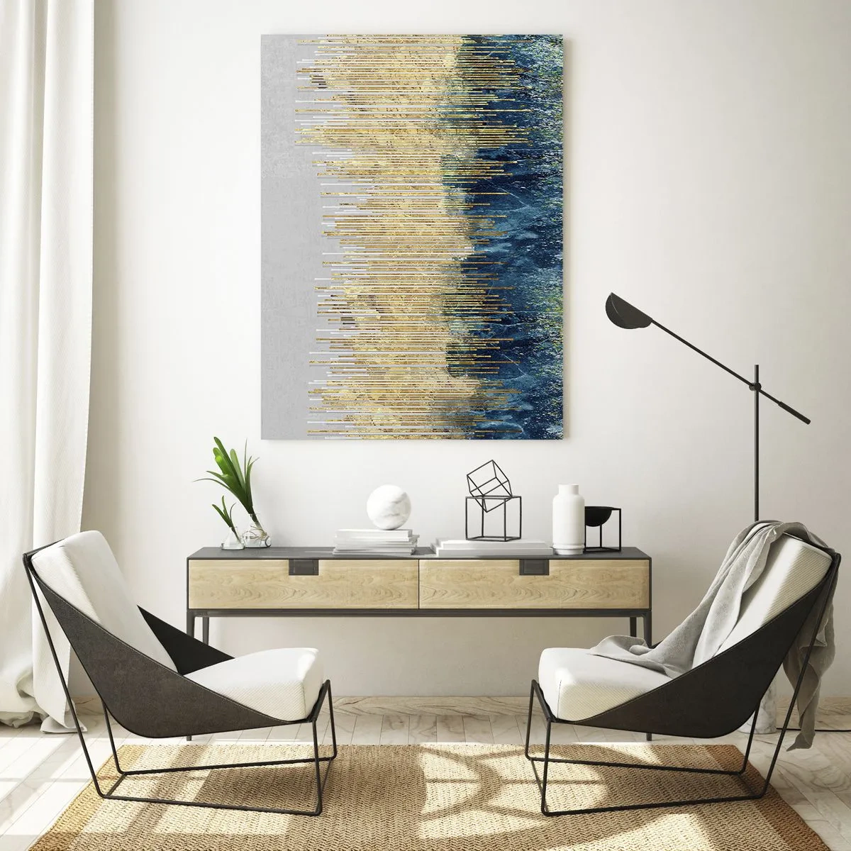 Tablou pe sticlă - Granița aurită - 50x70 cm