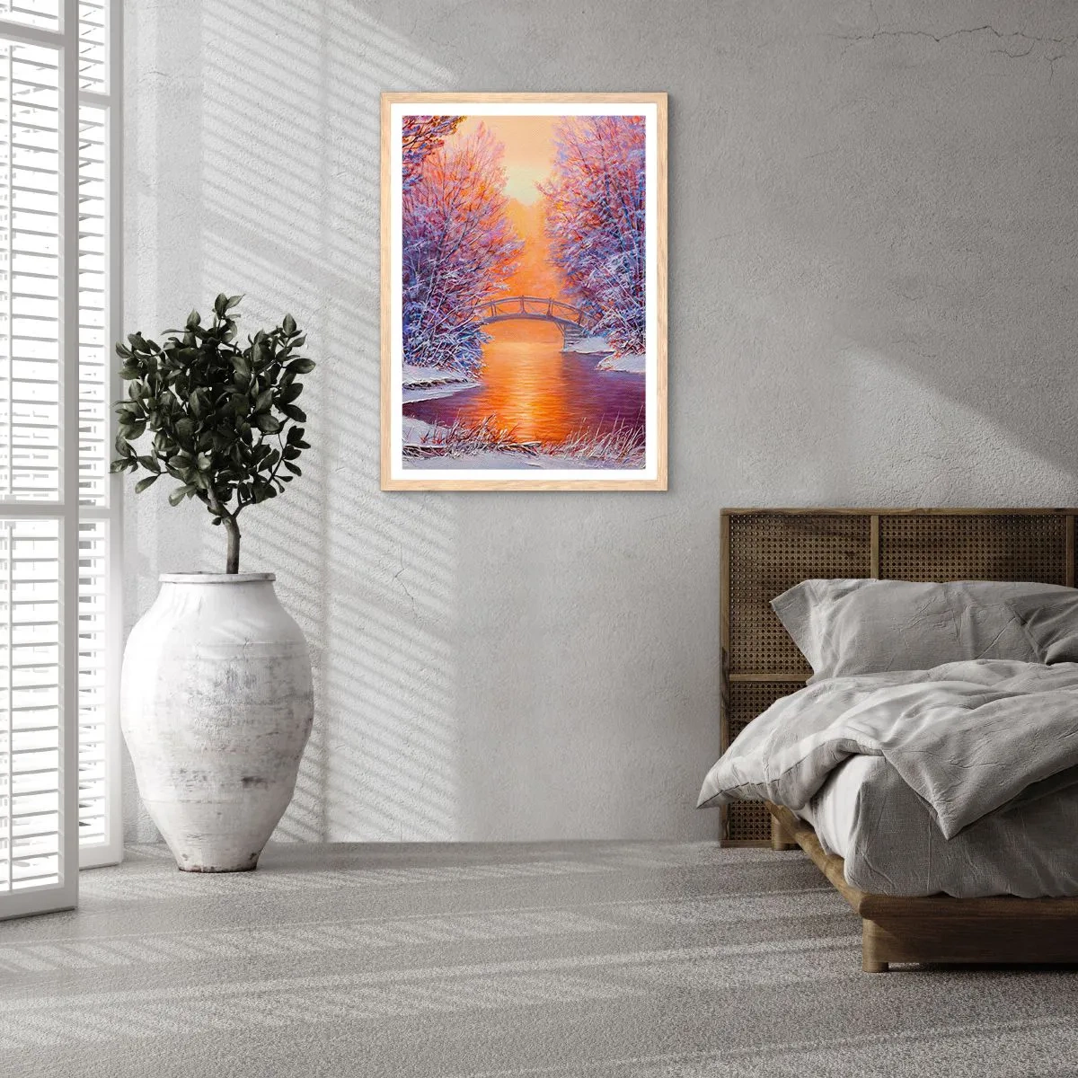 Poster în ramă de stejar deschis - Hai să ne întâlnim aici - 61x91 cm