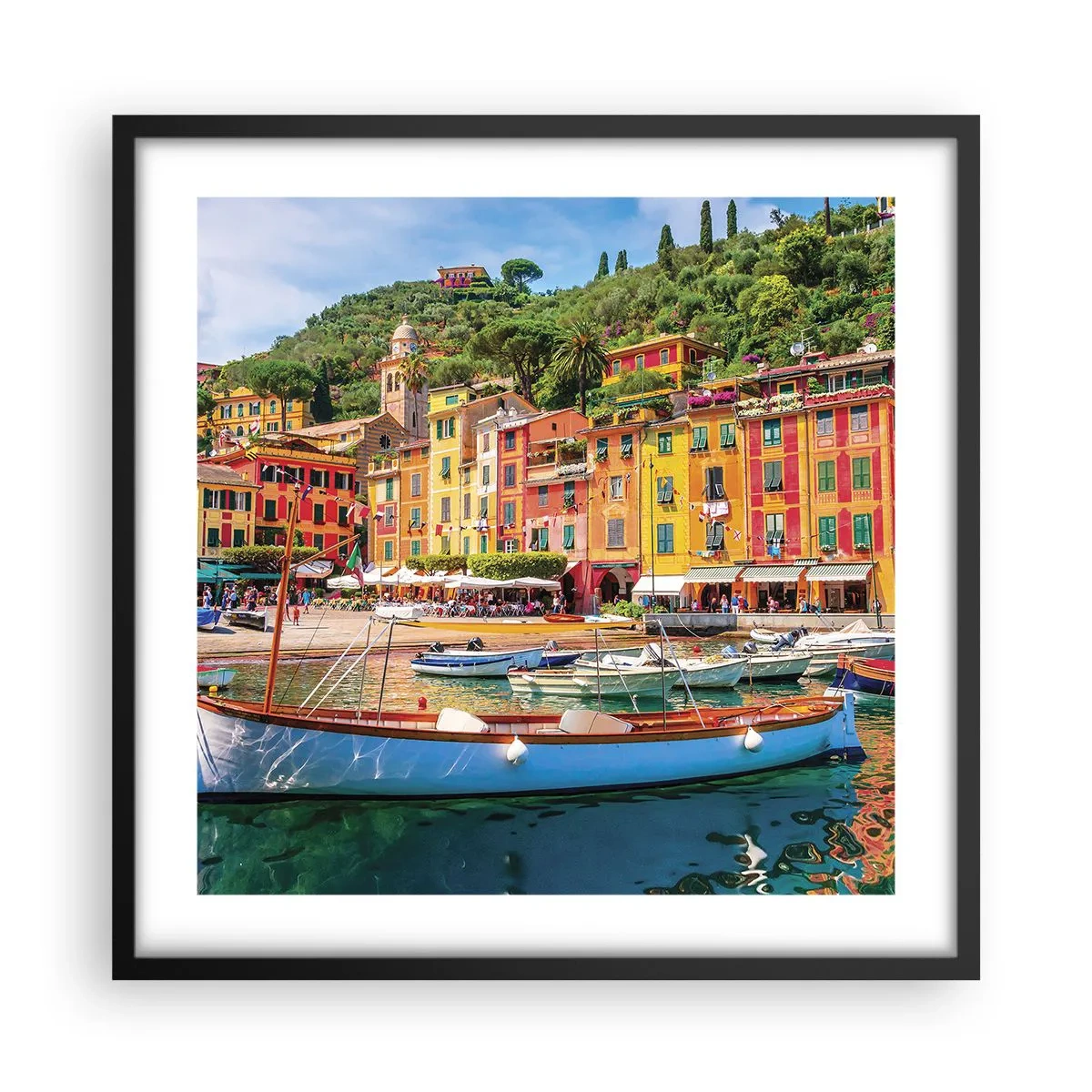Poster în ramă neagră - O dimineață italiană - 50x50 cm