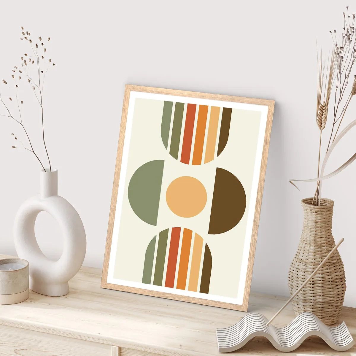 Poster în ramă de stejar deschis - În culorile pământului - 40x50 cm