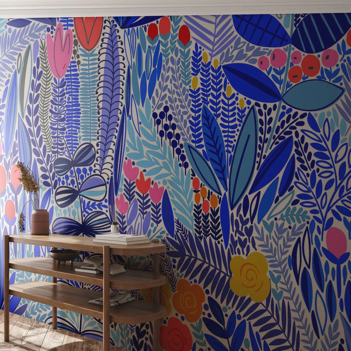 Tapet Premium Canvas - Grădină havaiană - Flori, Frunze, luncă - 250x175 cm