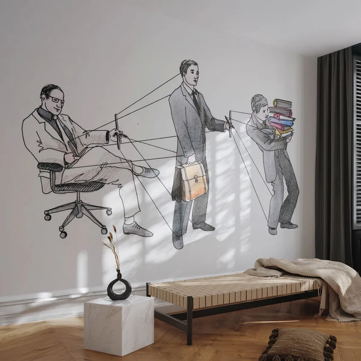 Tapet Premium Sand - Fiecare are stăpânul său - Abstracția, Om, Muncă - 400x280 cm