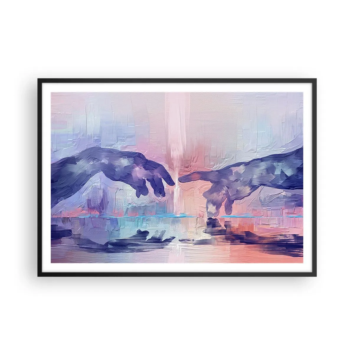 Poster în ramă neagră - Scânteia divină a vieții - 100x70 cm