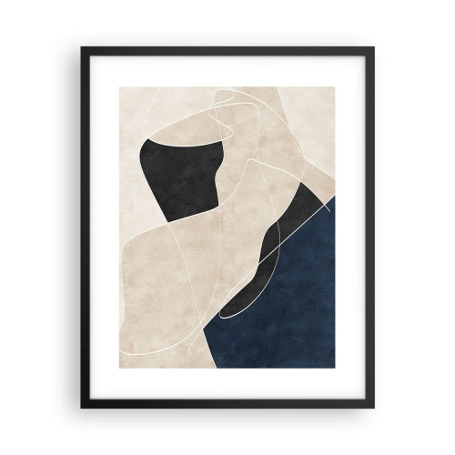 Poster în ramă neagră - Compoziție abstractă - contrast de culori - 40x50 cm