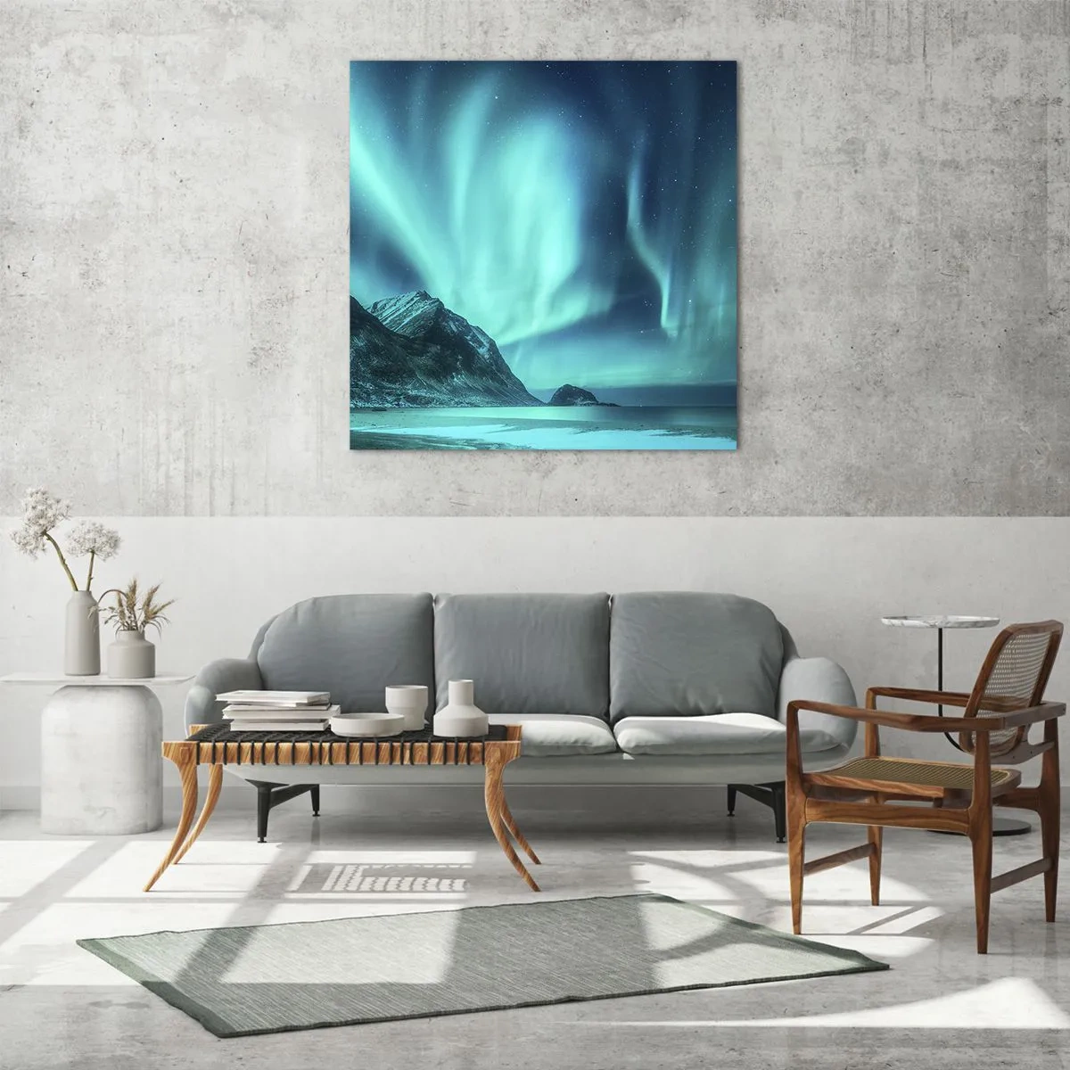 Tablou pe sticlă - Minunile din nord - 40x40 cm