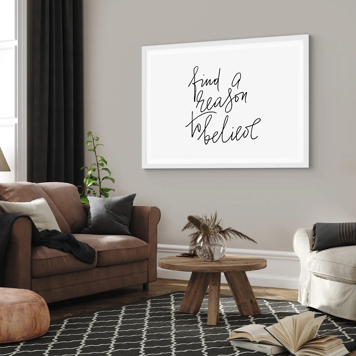 Poster în ramă albă - Este posibil - 91x61 cm