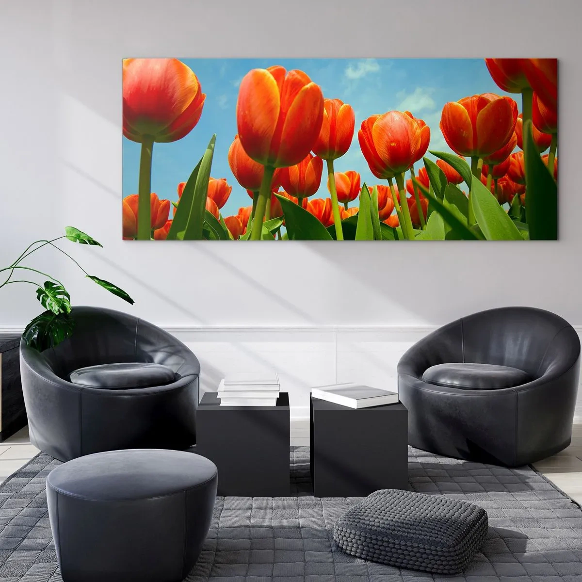 Tablou pe sticlă - Doar cerul albastru - 160x50 cm