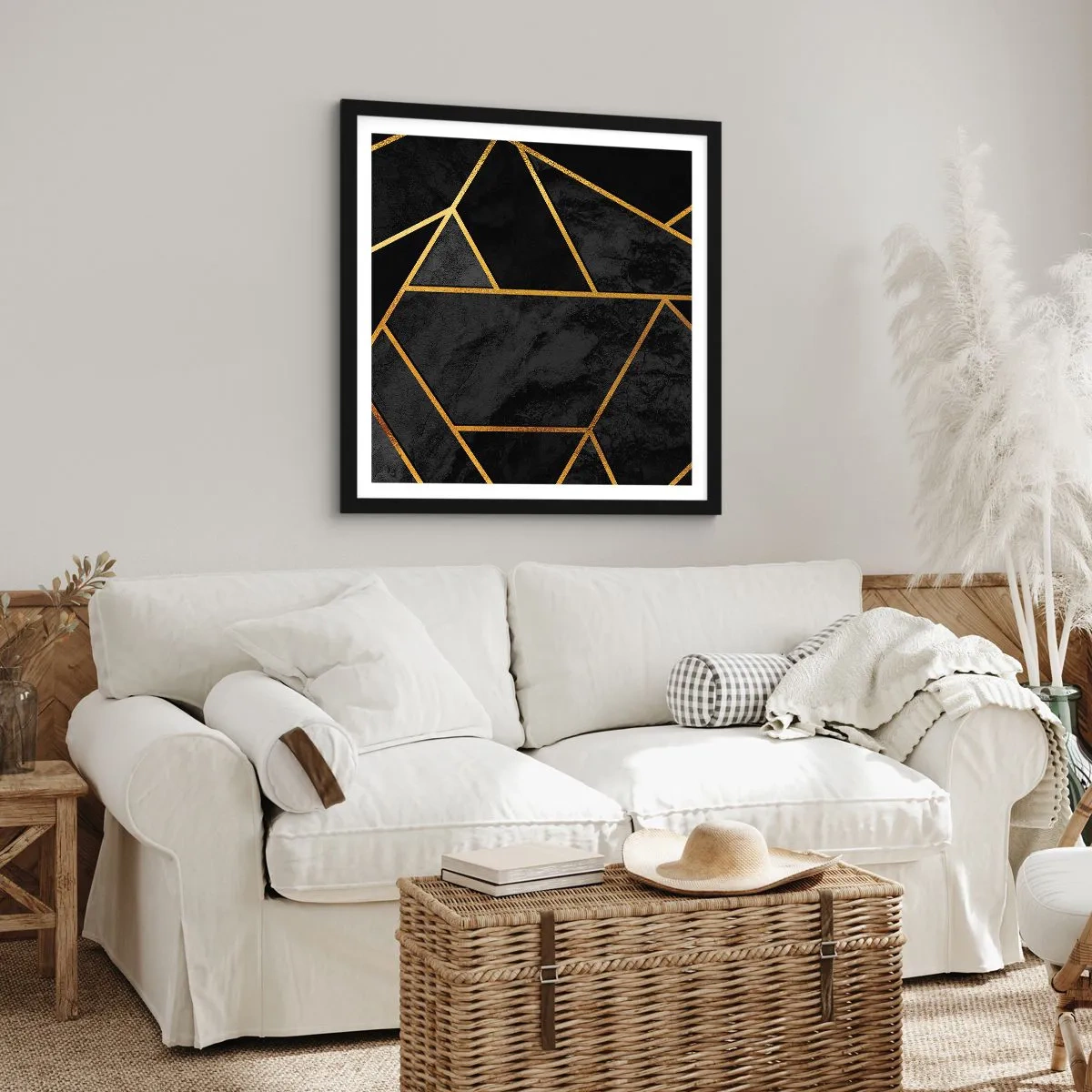 Poster în ramă neagră - Întuneric și lumină - 30x30 cm