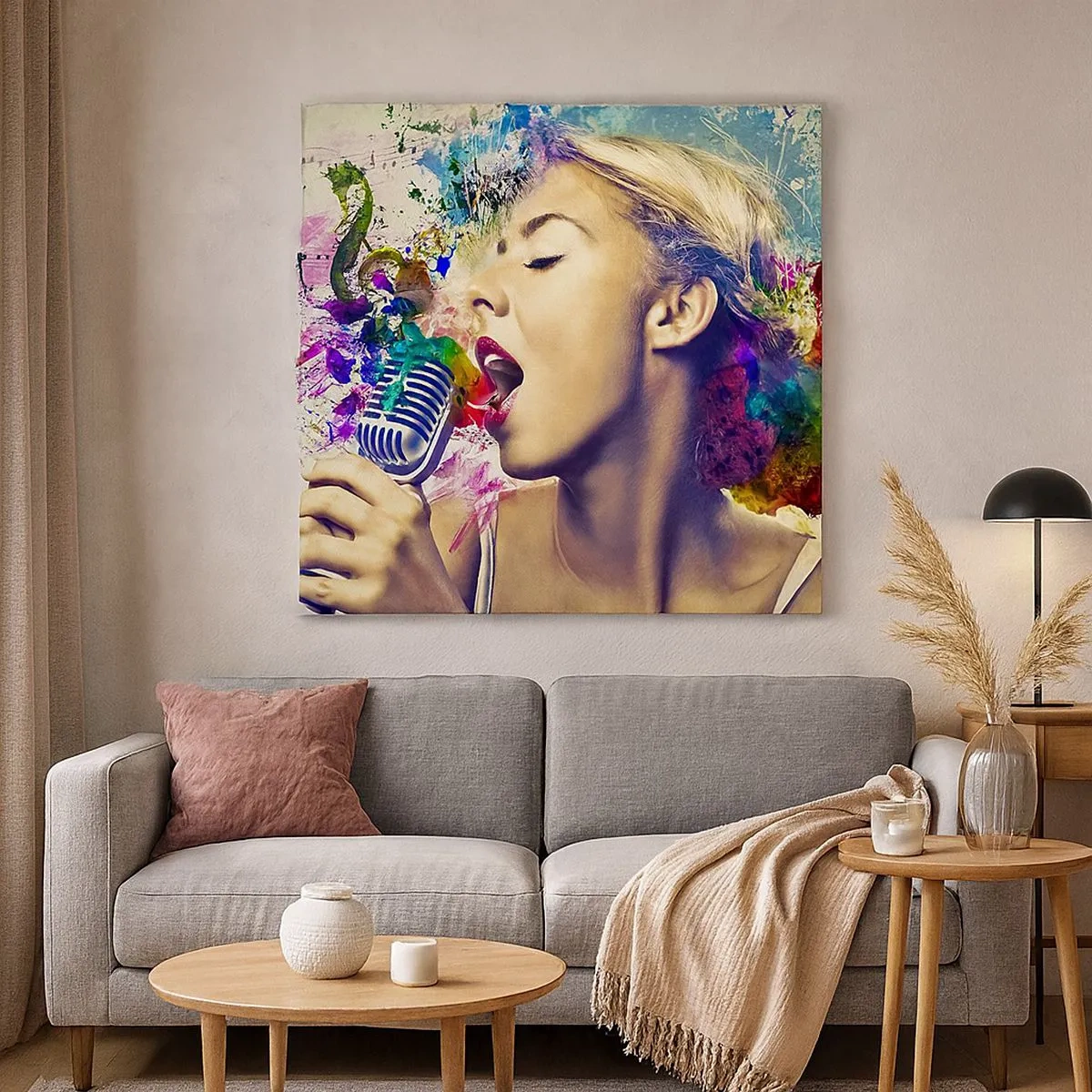 Tablou pe pânză - Pictează lumea cu vocea ta - 30x30 cm