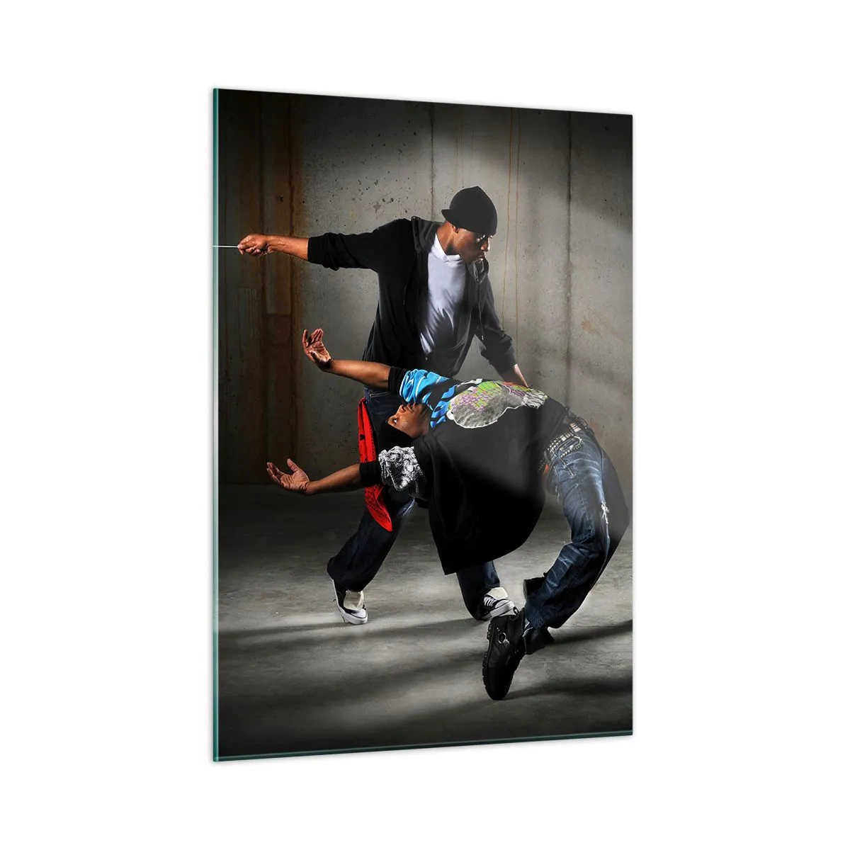 Tablou pe sticlă - Dansând cu vântul străzii - 50x70 cm