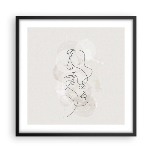 Poster în ramă neagră - Încurcați într-o îmbrățișare - 50x50 cm