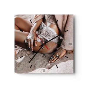 Ceas de perete - Ceas pe sticlă - Aruncată de valuri? - 30x30 cm