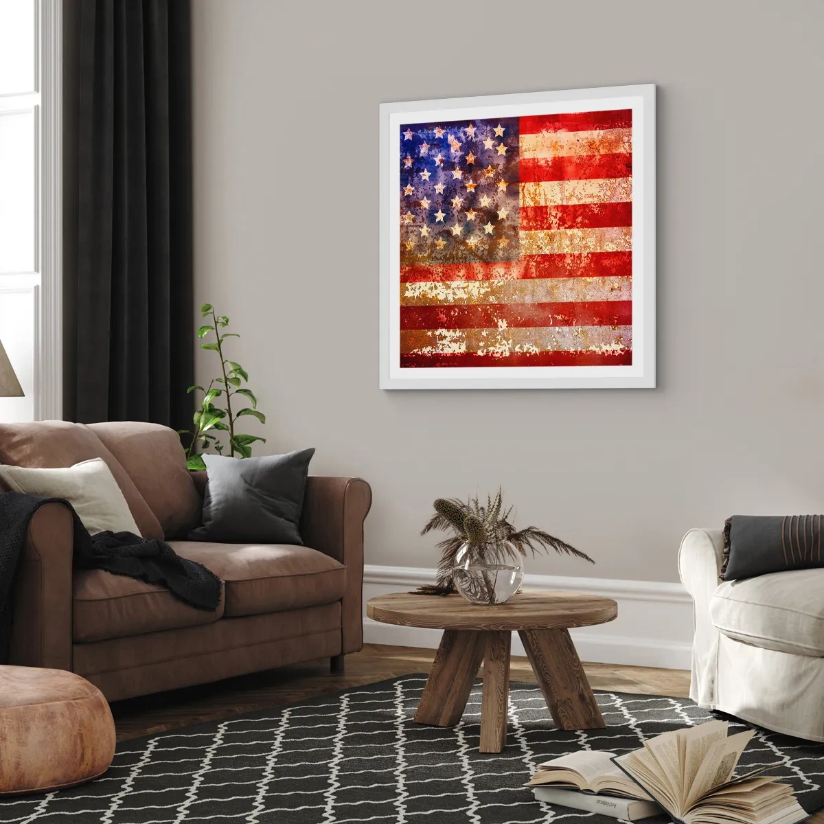 Poster în ramă albă - Gloria nu trece - 60x60 cm