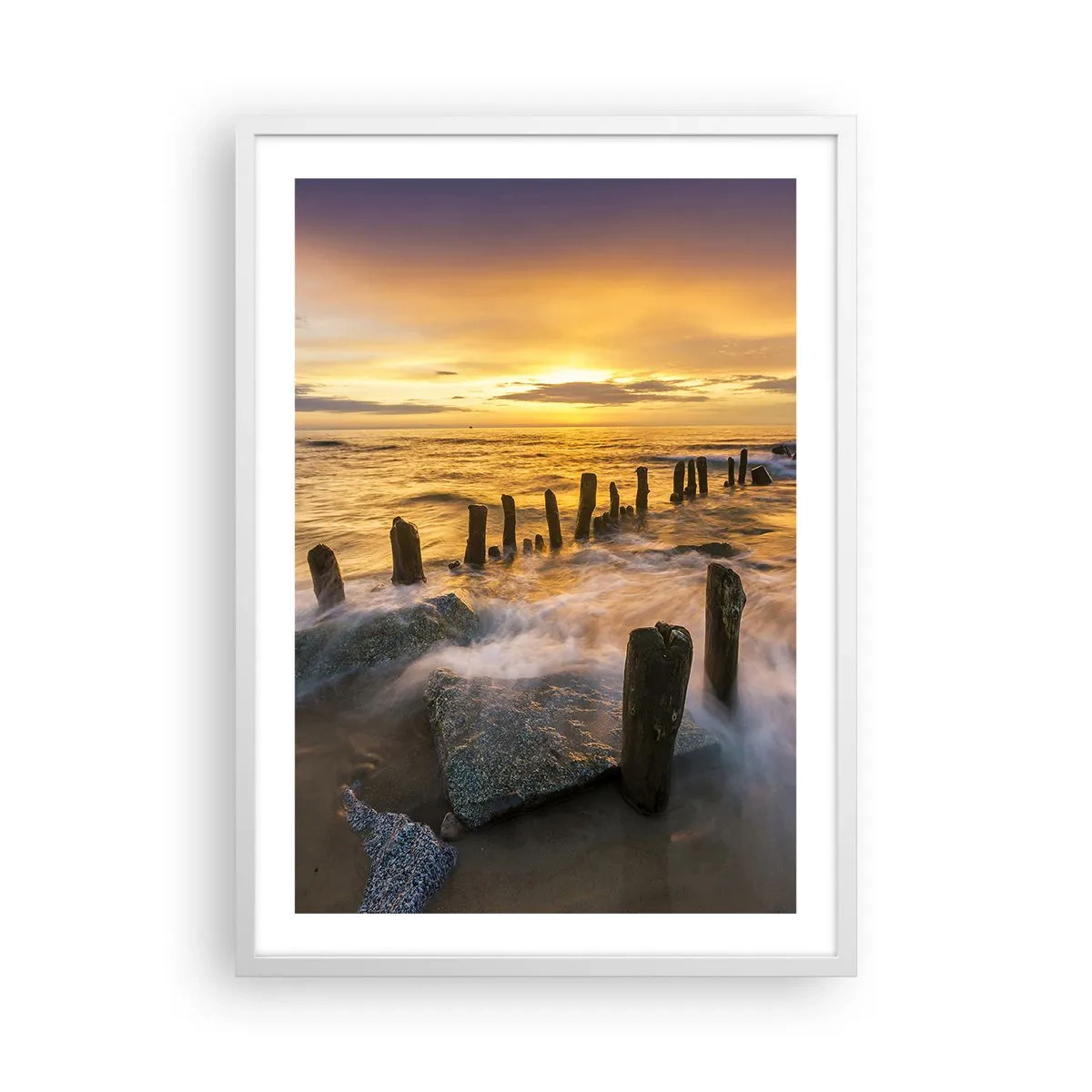 Poster în ramă albă - Frumusețe brută a mării - 50x70 cm