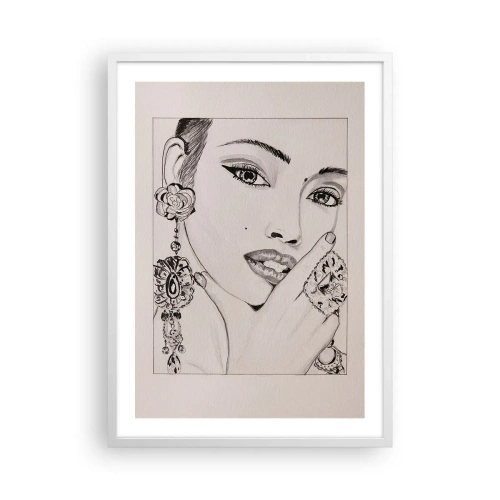 Poster în ramă albă - Cea mai frumoasă bijuterie - 50x70 cm