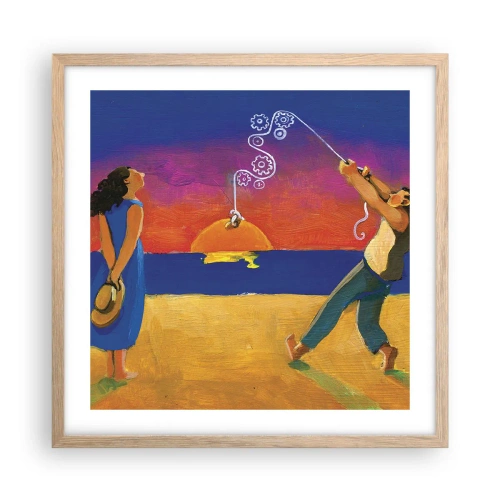 Poster în ramă de stejar deschis - Mai mult decât o stea din cer - 50x50 cm