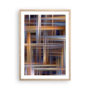 Poster în ramă de stejar deschis - Țesut din lumină - 50x70 cm