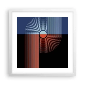 Poster în ramă albă - Într-o îmbrăţişare geometrică - 40x40 cm