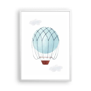 Poster în ramă albă - Complet în nori - 50x70 cm