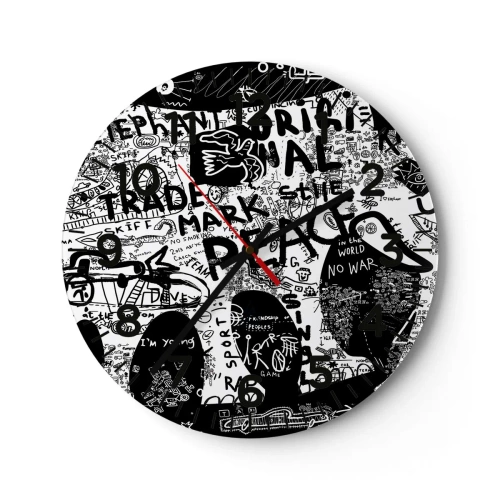 Ceas de perete - Ceas pe sticlă - Lumea bogată a străzii - 30x30 cm