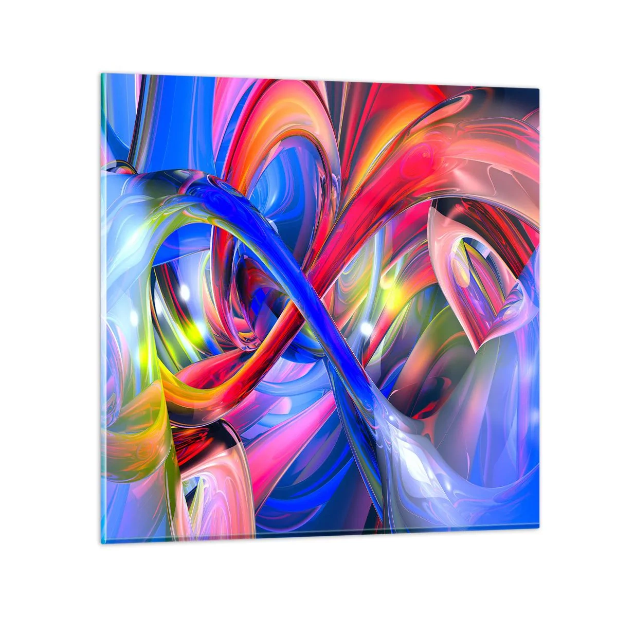 Tablou pe sticlă - Dansul culorilor - 50x50 cm