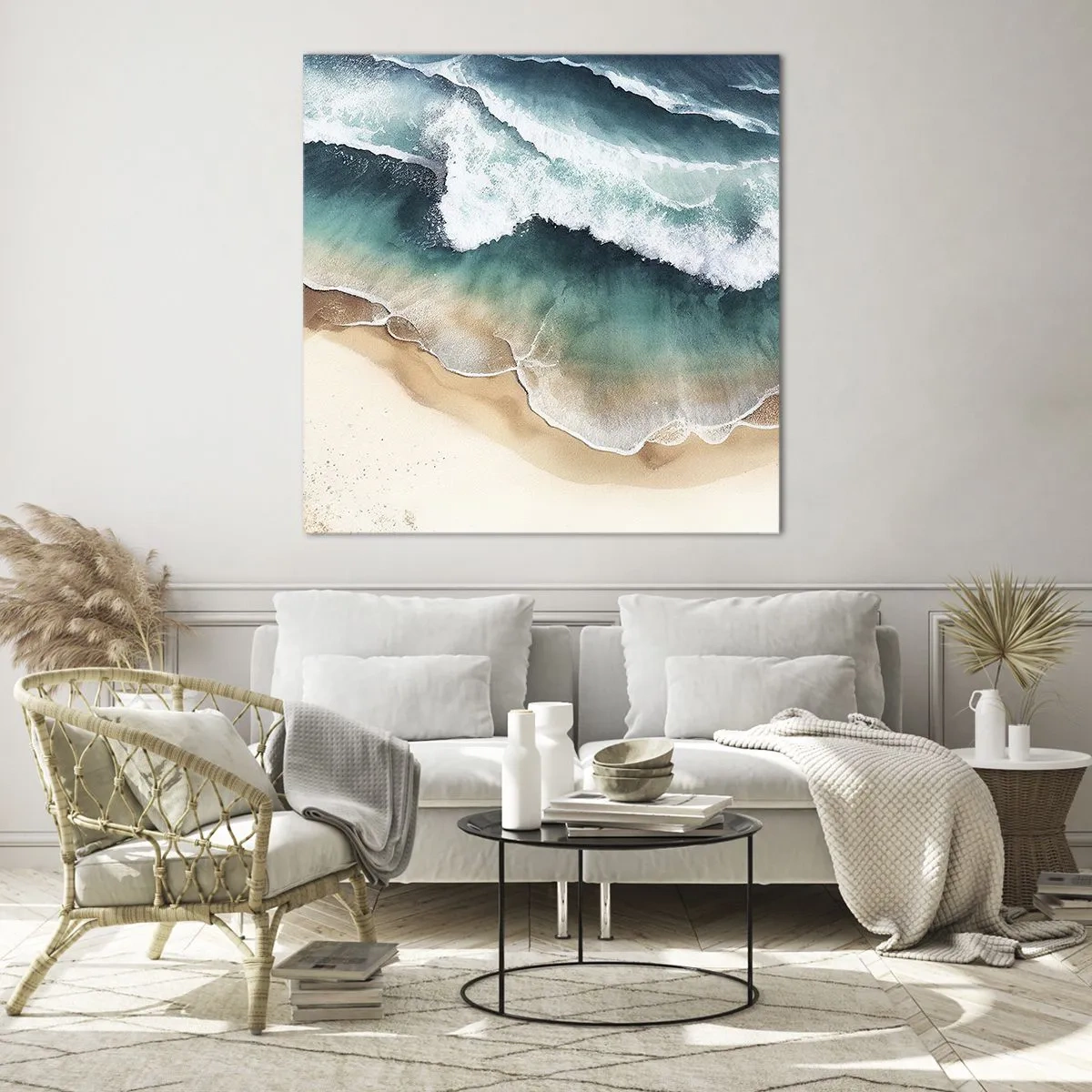 Tablou pe sticlă - Întâlnire eternă - 60x60 cm