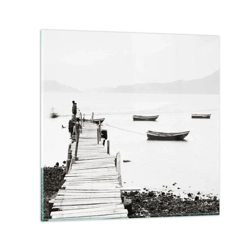 Tablou pe sticlă - Peste apă liniștită și limpede - 30x30 cm