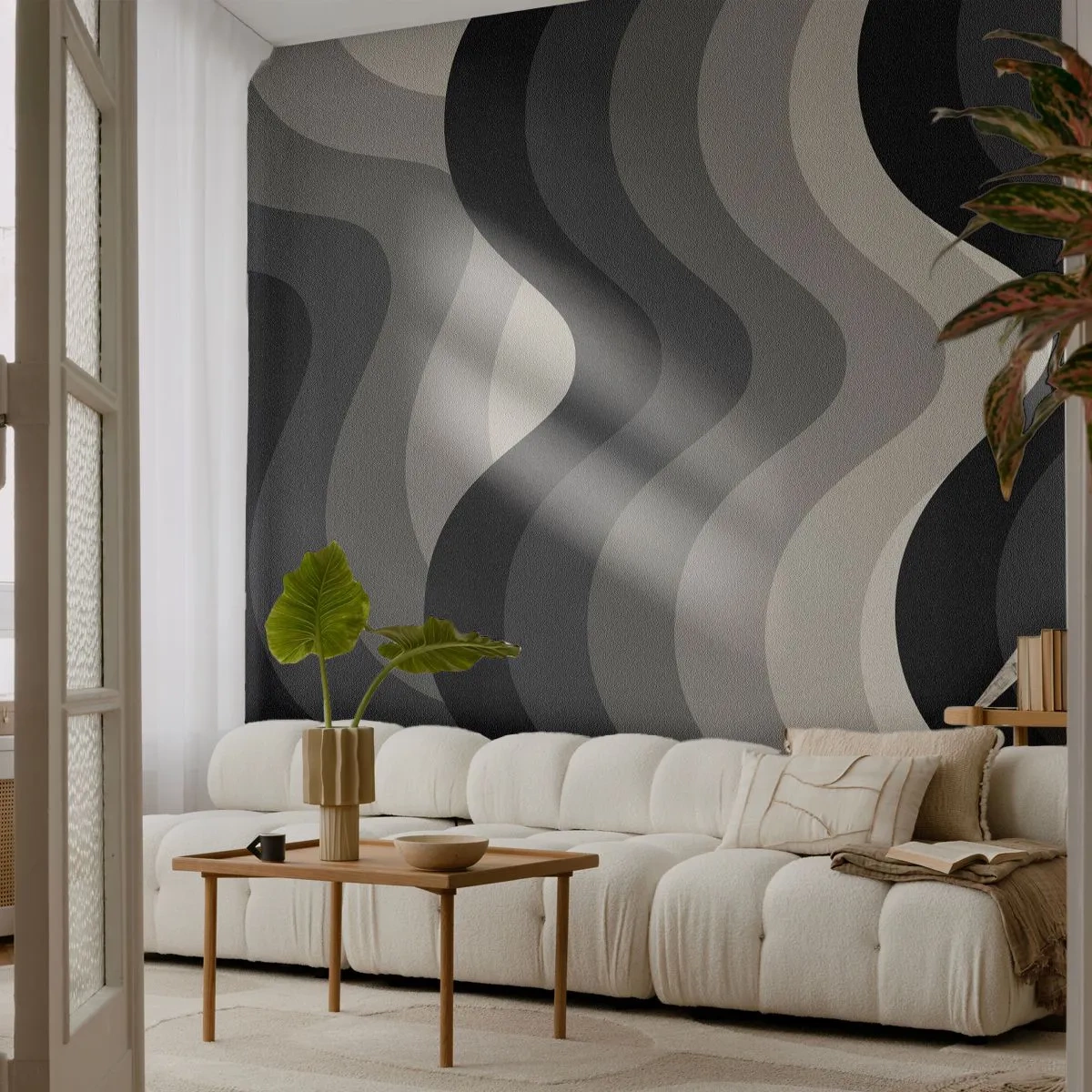 Tapet Standard Eco - Val după val - Linii, Valuri, Abstracția - 150x105 cm