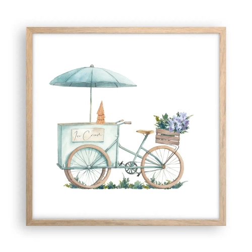 Poster în ramă de stejar deschis - O dulce amintire de vară - 50x50 cm