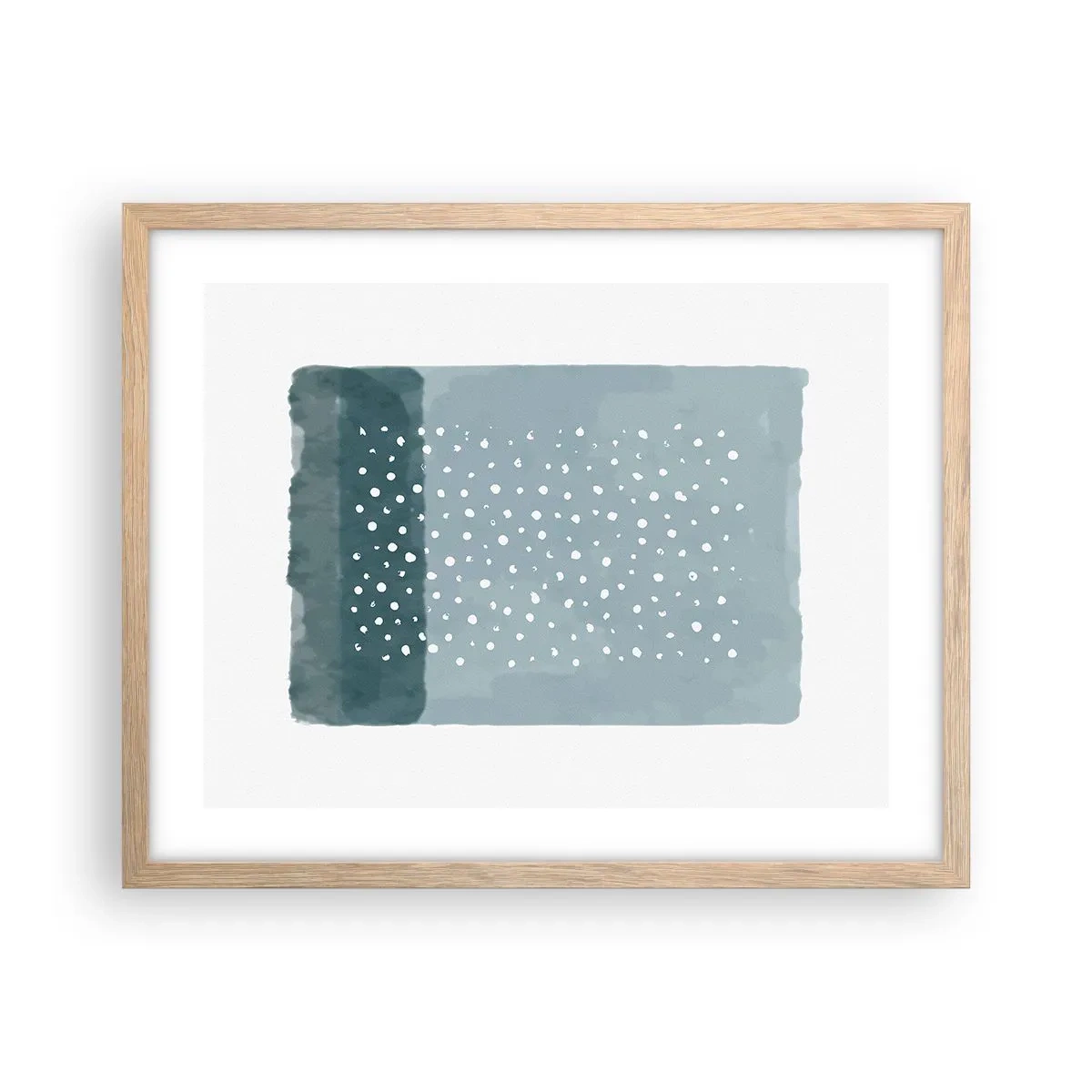 Poster în ramă de stejar deschis - Crescute pe albastru - 50x40 cm