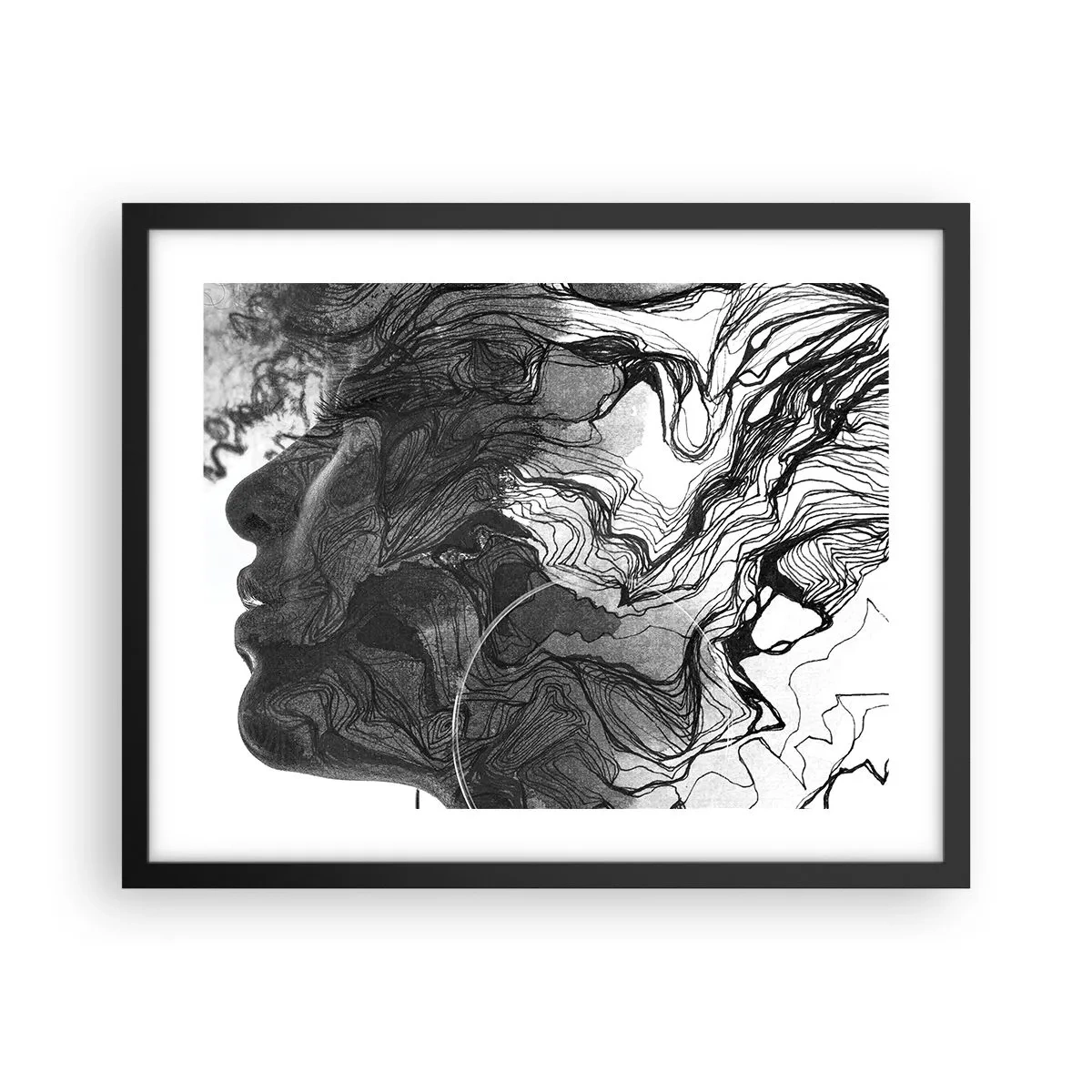Poster în ramă neagră - Încurcată în vise - 50x40 cm