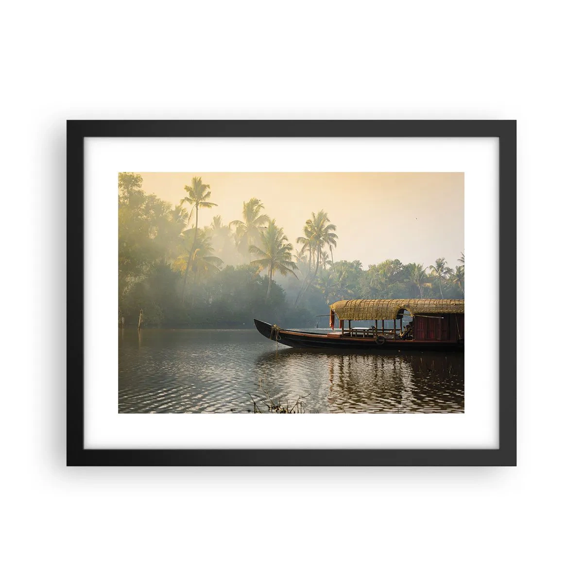 Poster în ramă neagră - Casă pe râu - 40x30 cm