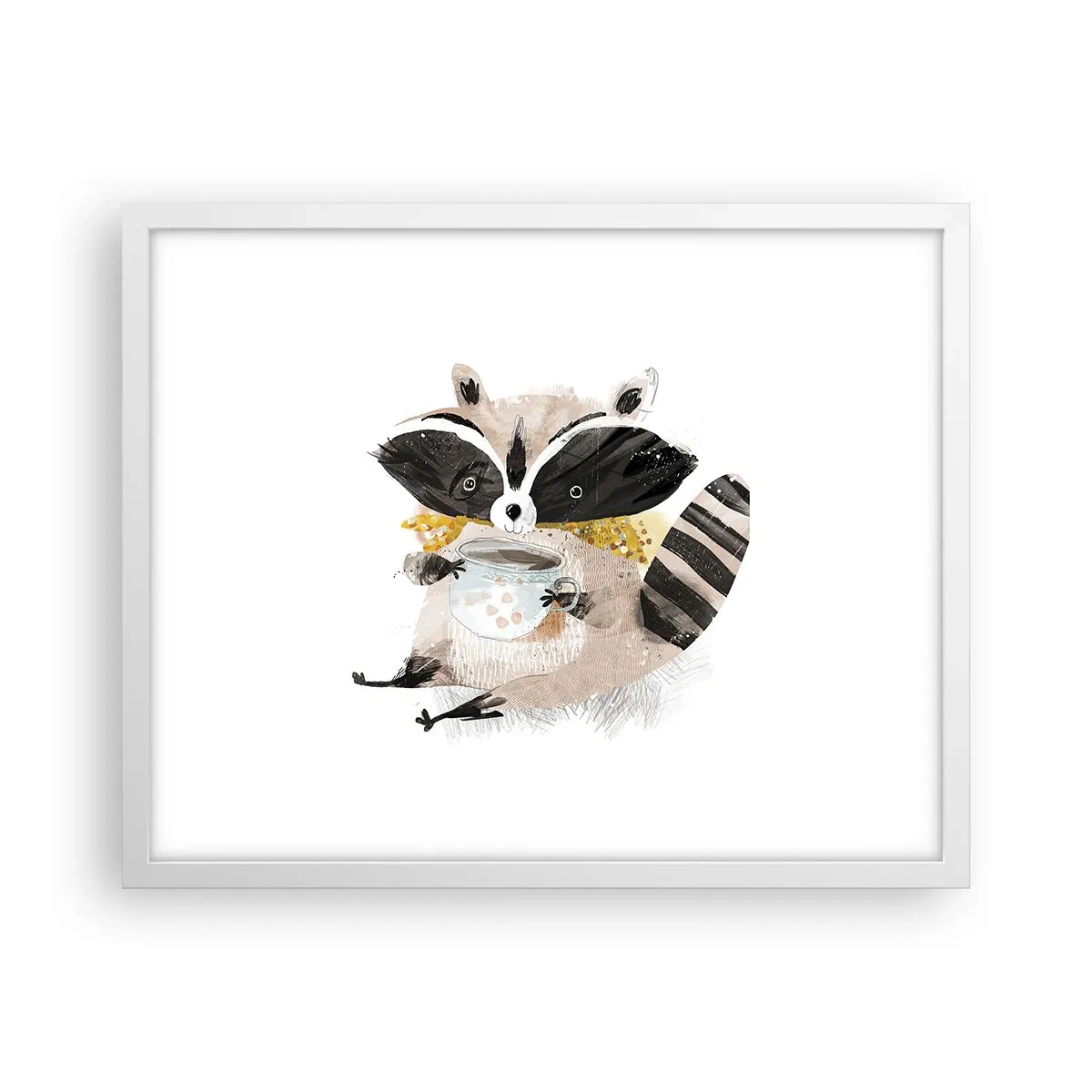 Poster în ramă albă - Prietenul meu ratonul - 50x40 cm